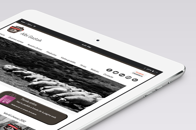 Página web para la quesería Albi de Aruazu