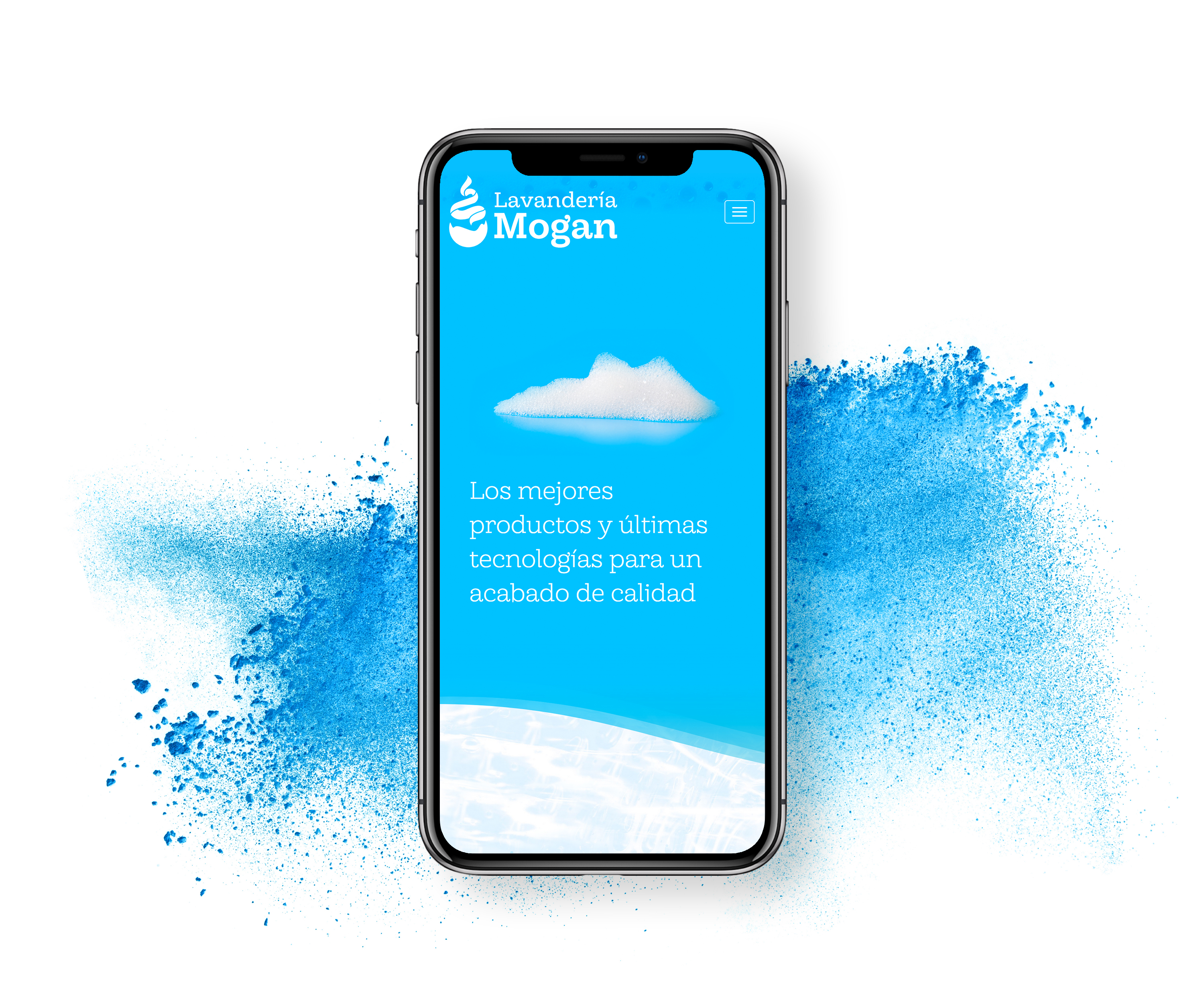Tarjetas de visita para lavandería Mogan Index de la web Mogan adaptada a móvil