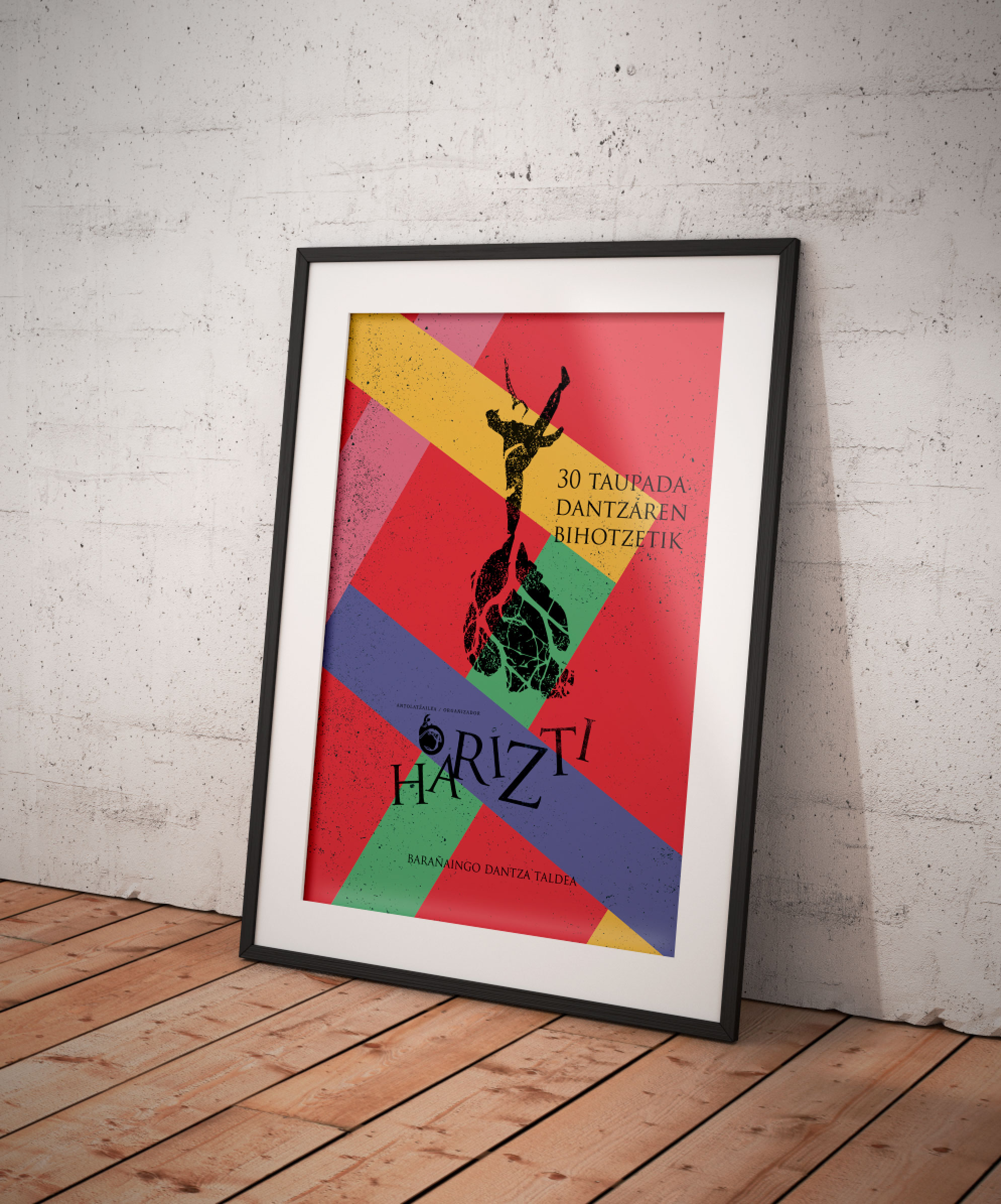 Cartel del 30 aniversario del grupo de danzas Harizti. Cartel del 30 aniversario del grupo de danzas Harizti.
