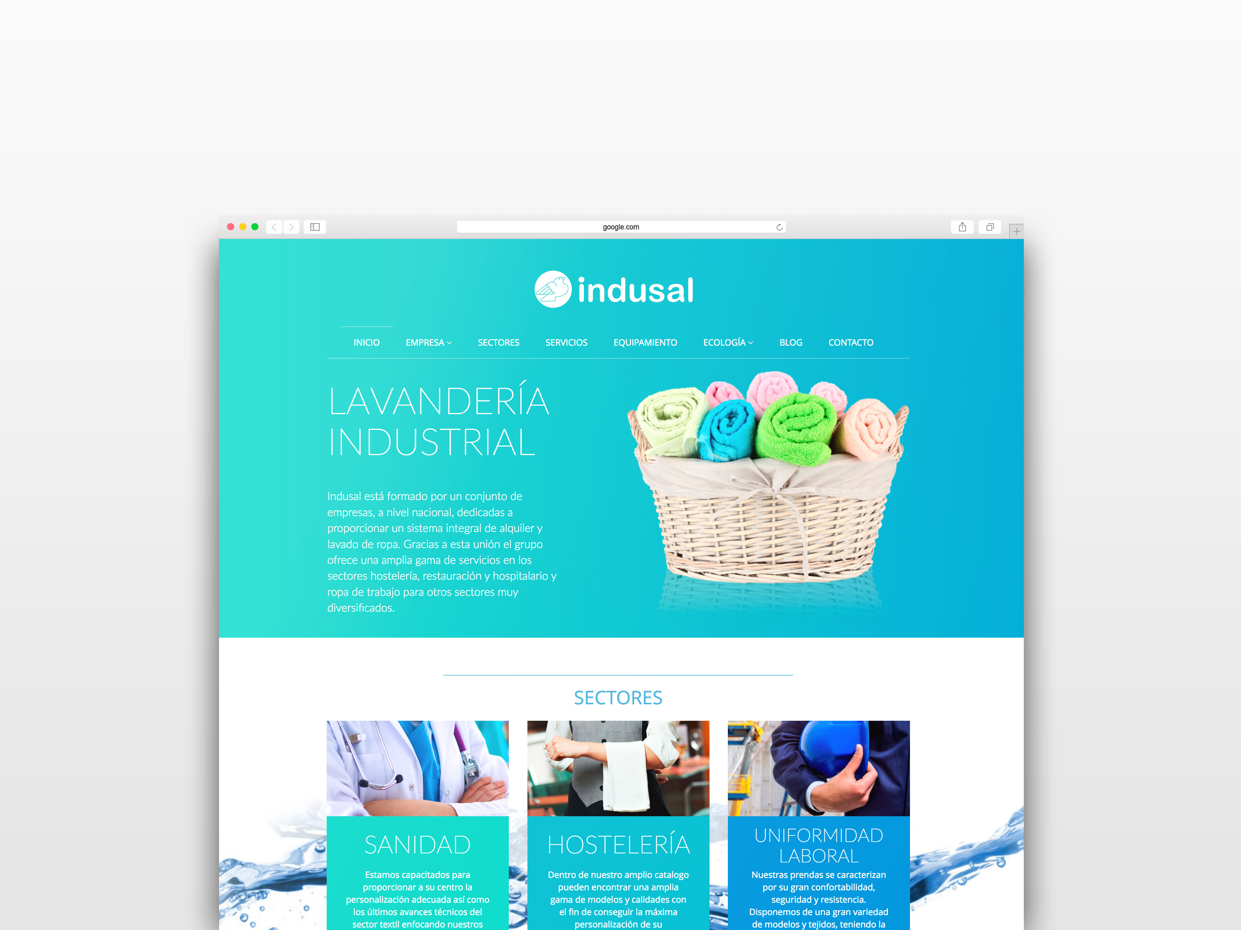 Index de la página web de Indusal Index de la página web de Indusal