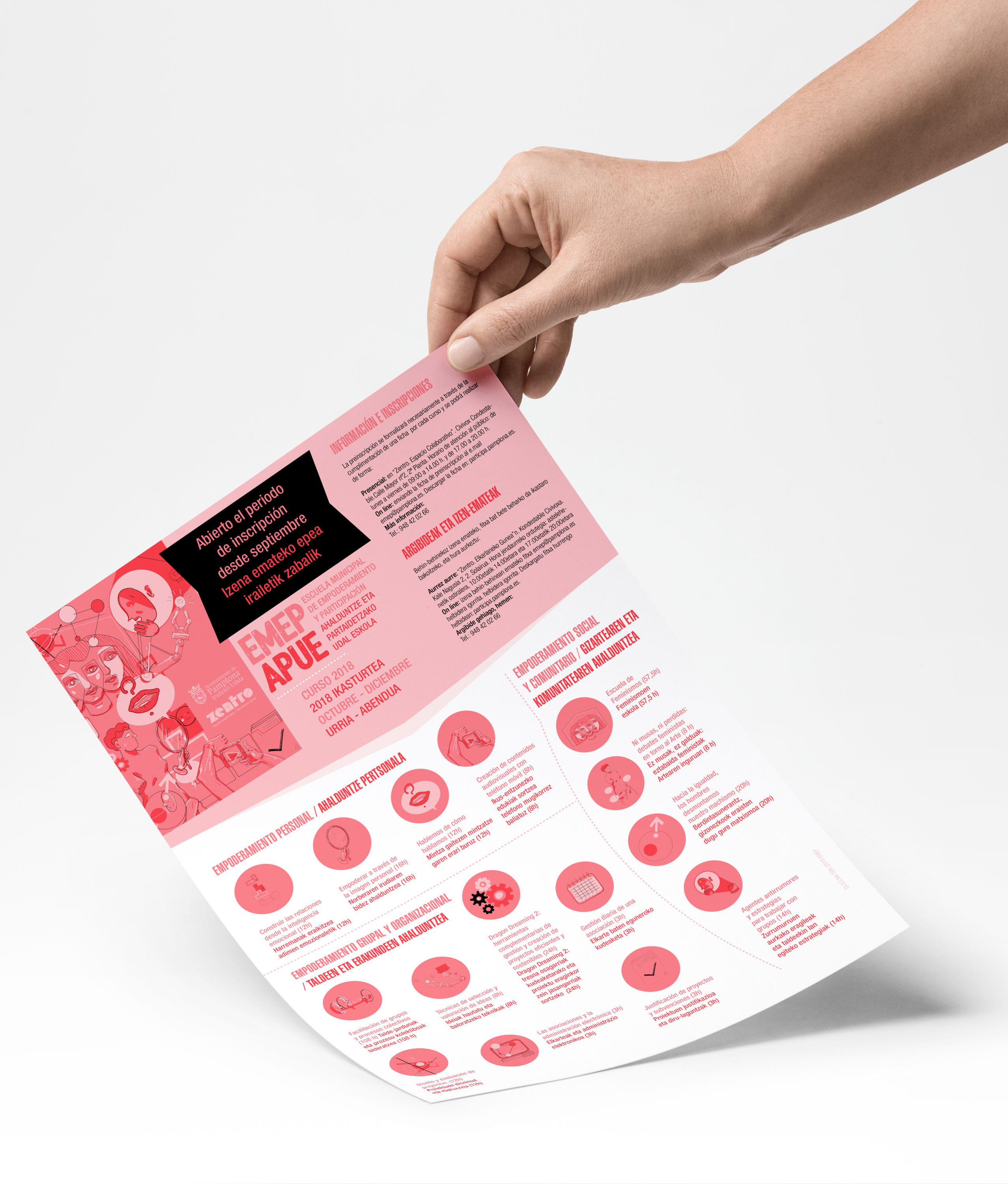 Cartel para cursos EMEP del área de Participación Ciudadana del Ayuntamiento de Pamplona Cartel para cursos EMEP del área de Participación Ciudadana del Ayuntamiento de Pamplona
